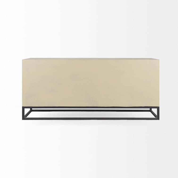 Genevieve II Light Brown 70'' Solid Wood 9-Drawer Sideboard