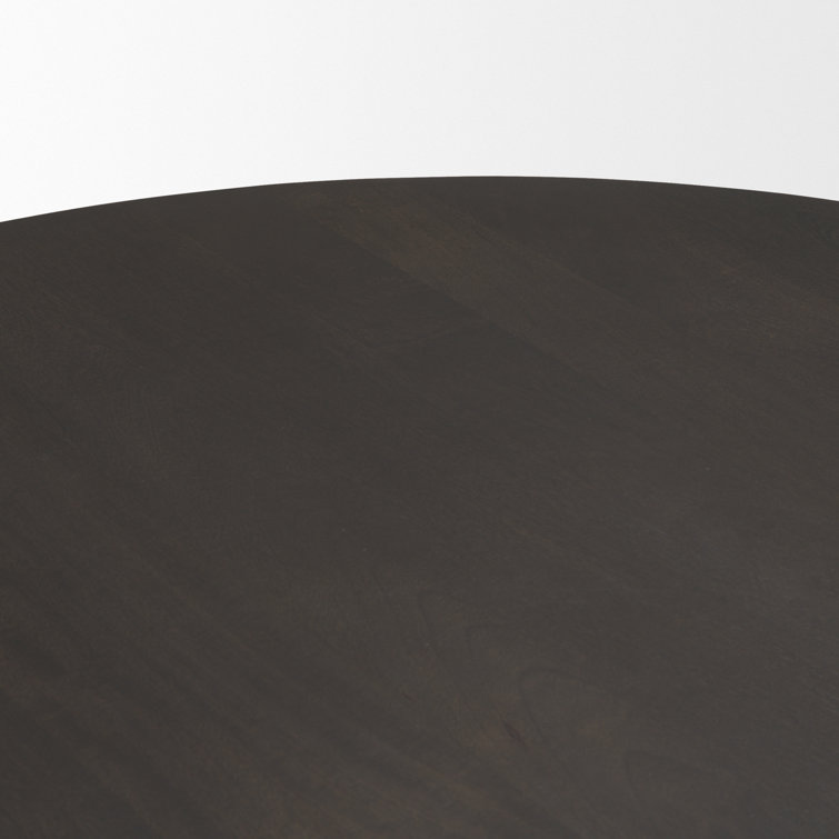 60'' Dark Brown Solid Wood Round Pedestal Dining Table