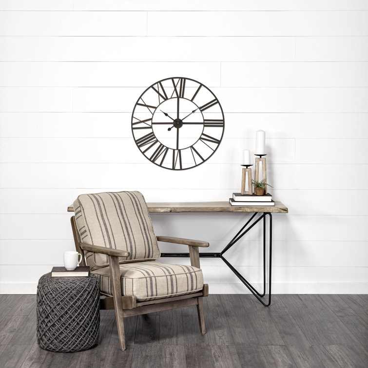 30'' Matte Black Metal Roman Numeral Wall Clock