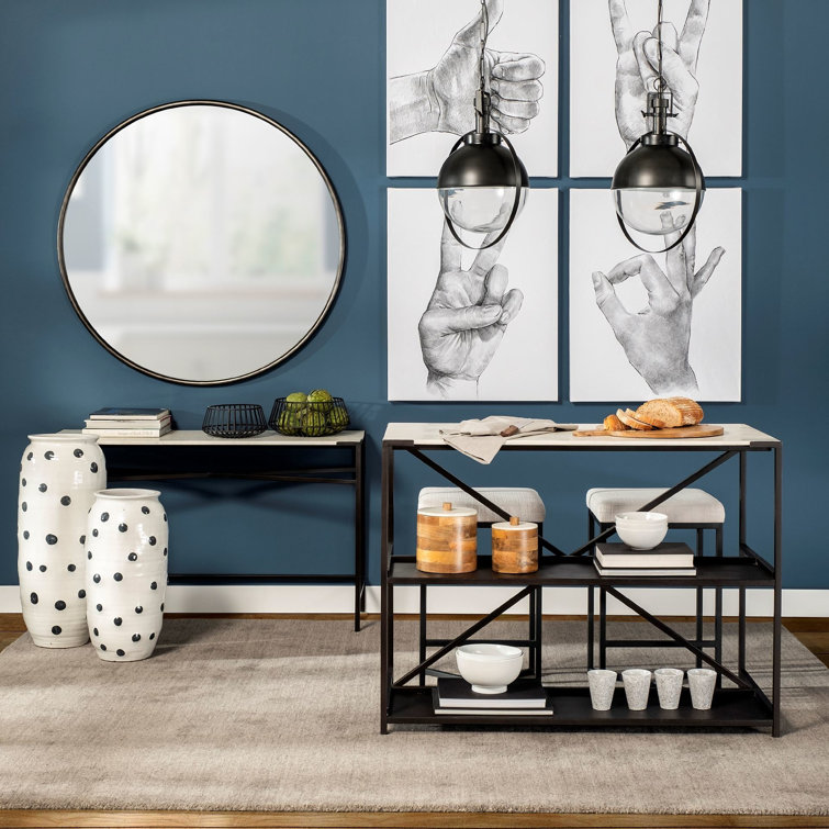 Matte Black Metal Wire Decorative Bowls - Set of 2