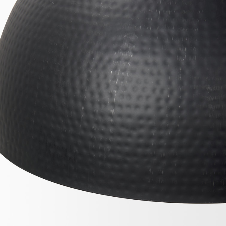 Karina 24" Matte Black and Brass Dome Pendant Light