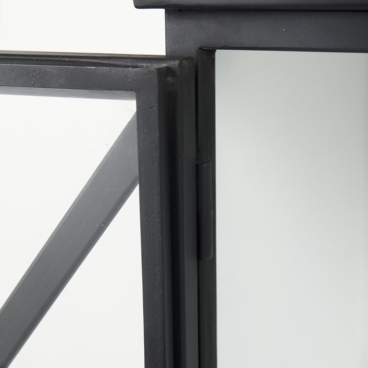 Diego 33'' Black and White Modern Glass Door Storage Cabinet