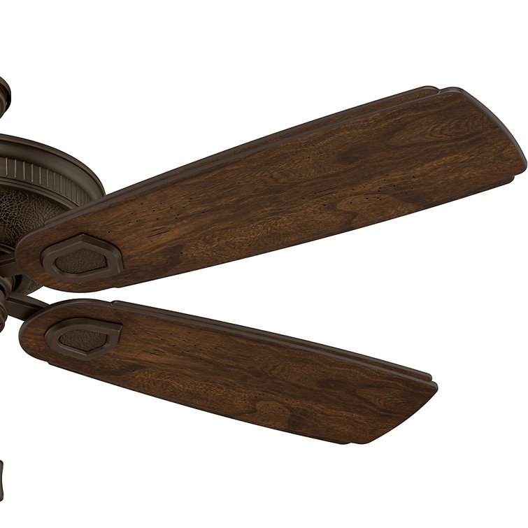 Heritage 60" Brushed Cocoa Ceiling Fan with Carved Featherwood Blades