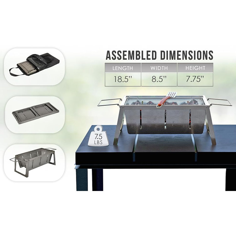 Compact Charcoal Stainless Steel Foldaway Grill