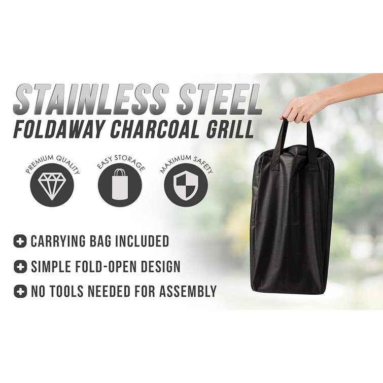 Compact Charcoal Stainless Steel Foldaway Grill