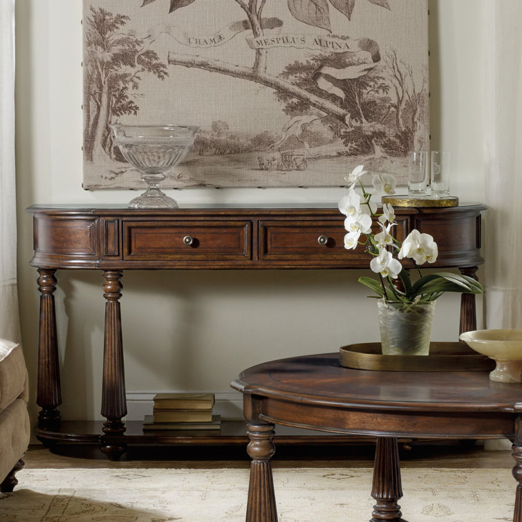 Leesburg 60'' Brown Mahogany Demilune Console Table
