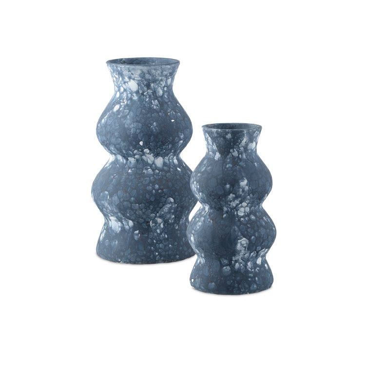 Phonecian Navy & White Handmade Terracotta Decorative Vase
