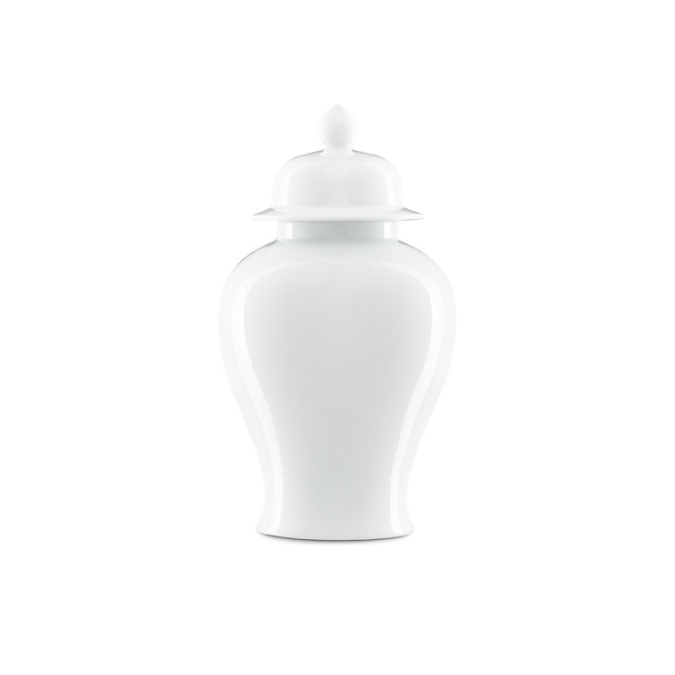 Imperial White Porcelain Ginger Jar with Lid