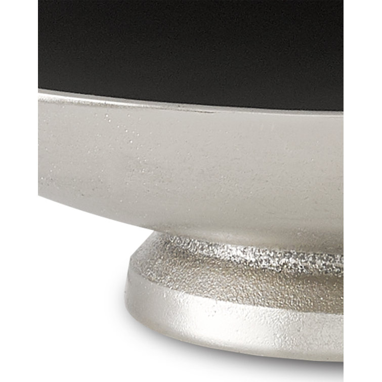 Varu Black and Silver Cast Aluminum Decorative Bowl Set