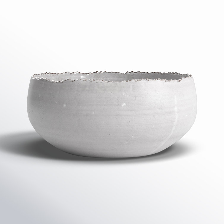 Larsen White and Gray Handcrafted Ceramic Decorative Bowl