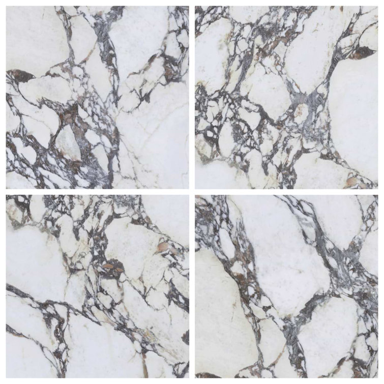 Signature 48x48 White Marble Look Satin Porcelain Tile