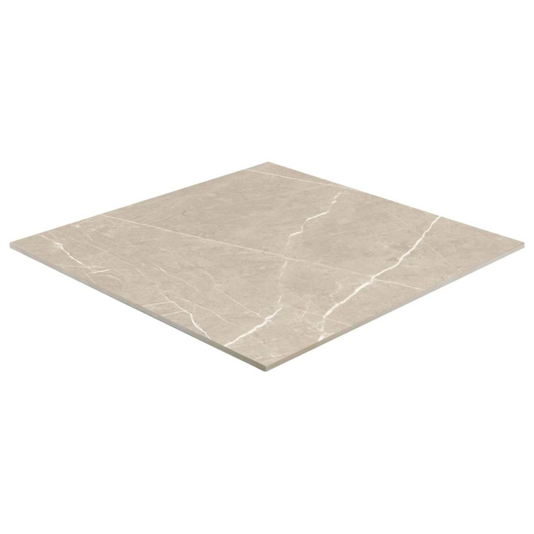 Cream Marble Look Satin Porcelain Large Format Tile