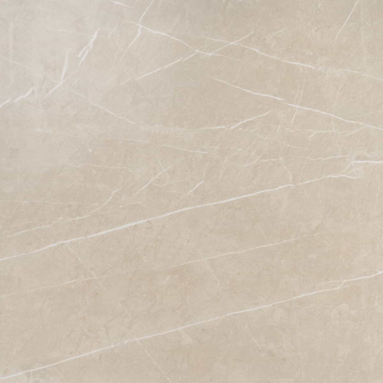 Cream Marble Look Satin Porcelain Large Format Tile