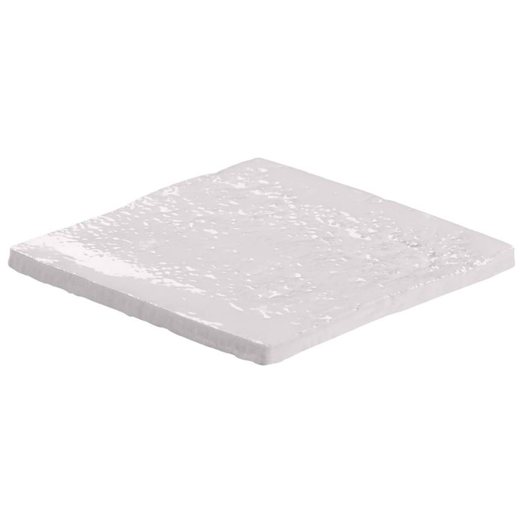 Glossy White Textured Ceramic 5x5 Wall Tile