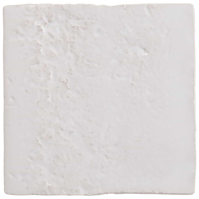 Glossy White Textured Ceramic 5x5 Wall Tile