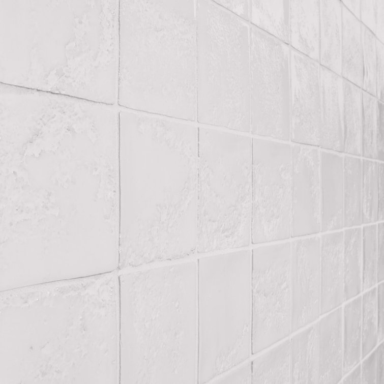 Glossy White Textured Ceramic 5x5 Wall Tile
