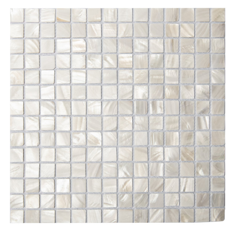 12" x 12" White Mother of Pearl Mosaic Tile