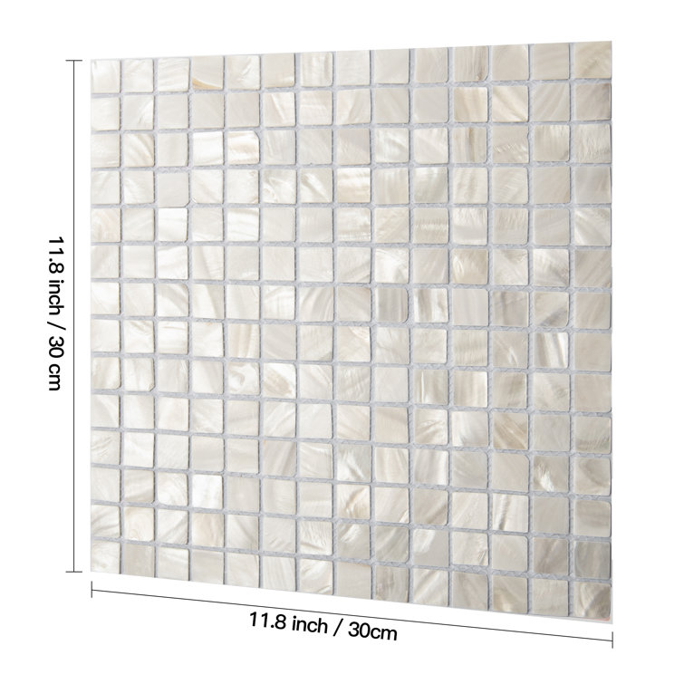 12" x 12" White Mother of Pearl Mosaic Tile