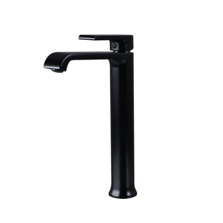 Matte Black Single-Handle Brass Bathroom Vessel Sink Faucet