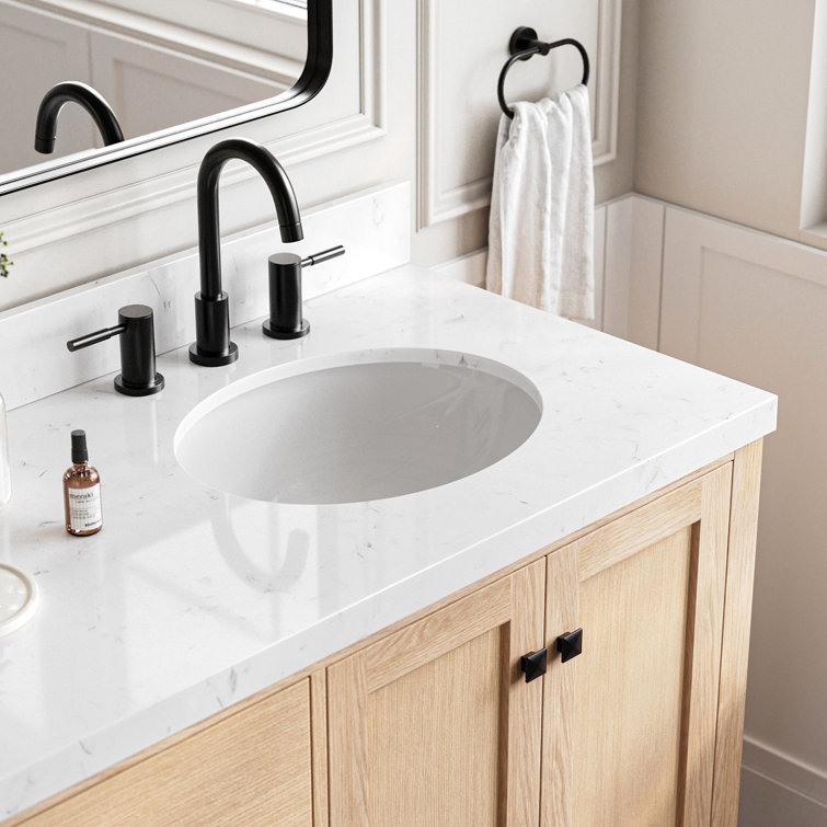 Cambridge 72" Double Sink Oak Vanity with Carrara Quartz Top