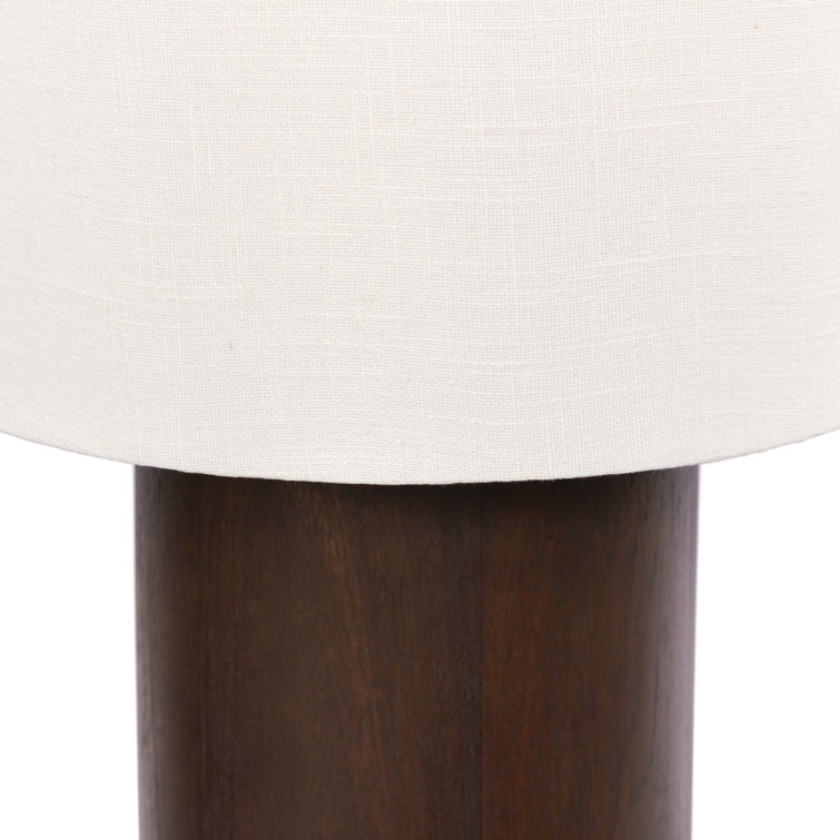 64'' Dark Russet Mango Wood Floor Lamp with Cream Shade