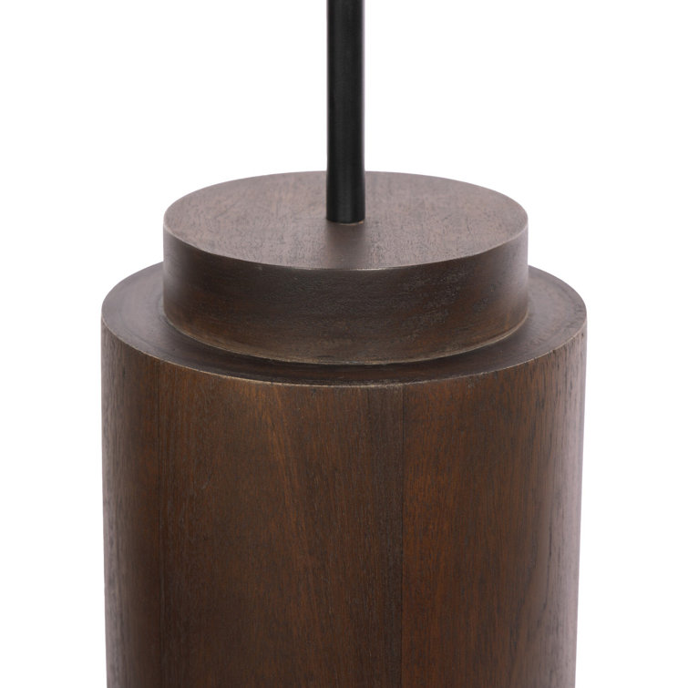 64'' Dark Russet Mango Wood Floor Lamp with Cream Shade
