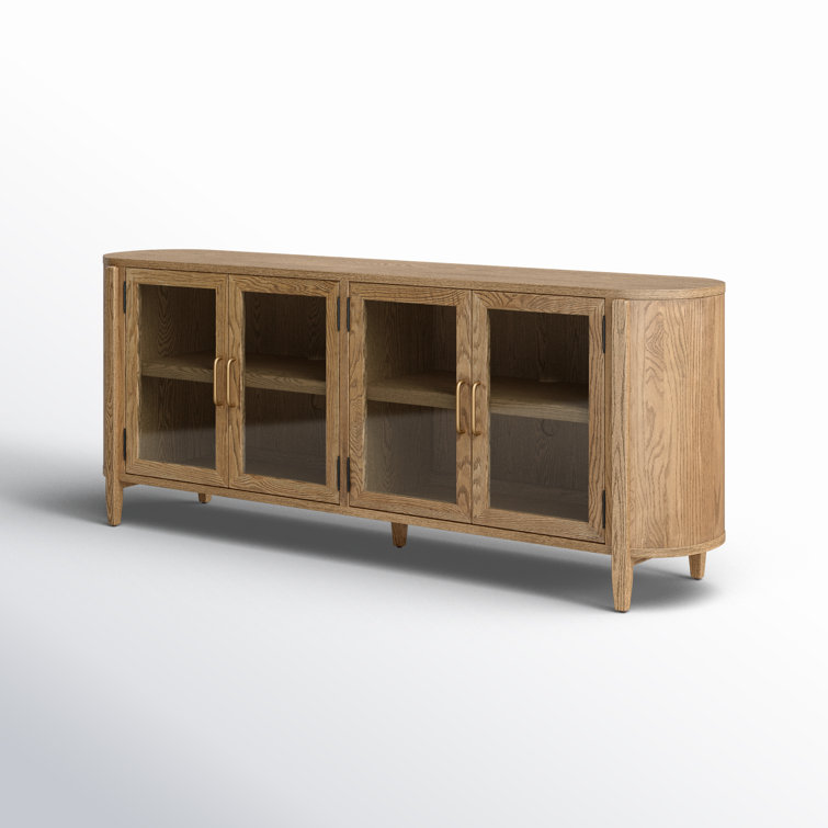 Tolle 82'' Drifted Oak and Glass Sideboard