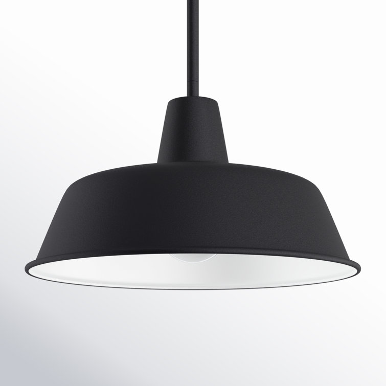 Black Aluminum 14" Industrial Barn Pendant Light