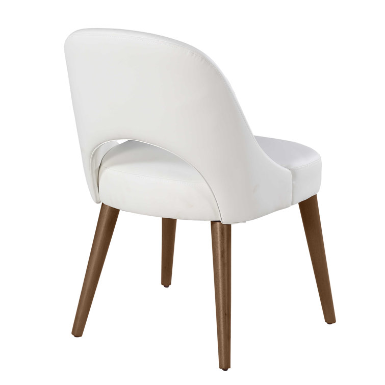 Modern White Marble Top Dining Table with Wooden Base and Chairs