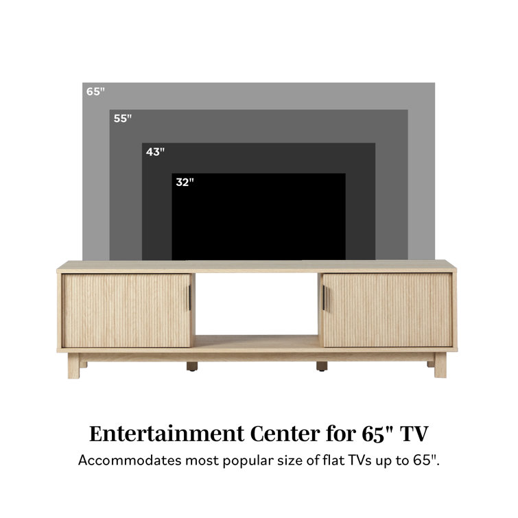 Coastal Oak Modern Fluted 2-Door TV Stand