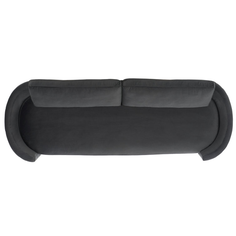 Winford Giotto Mouse Velvet 92'' Sofa with Brass Accents