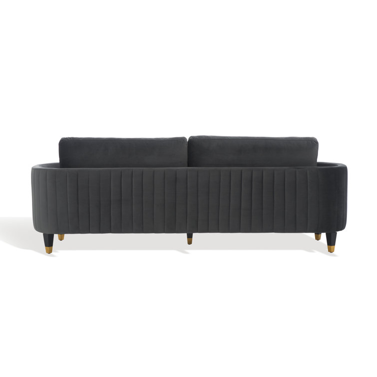 Winford Giotto Mouse Velvet 92'' Sofa with Brass Accents