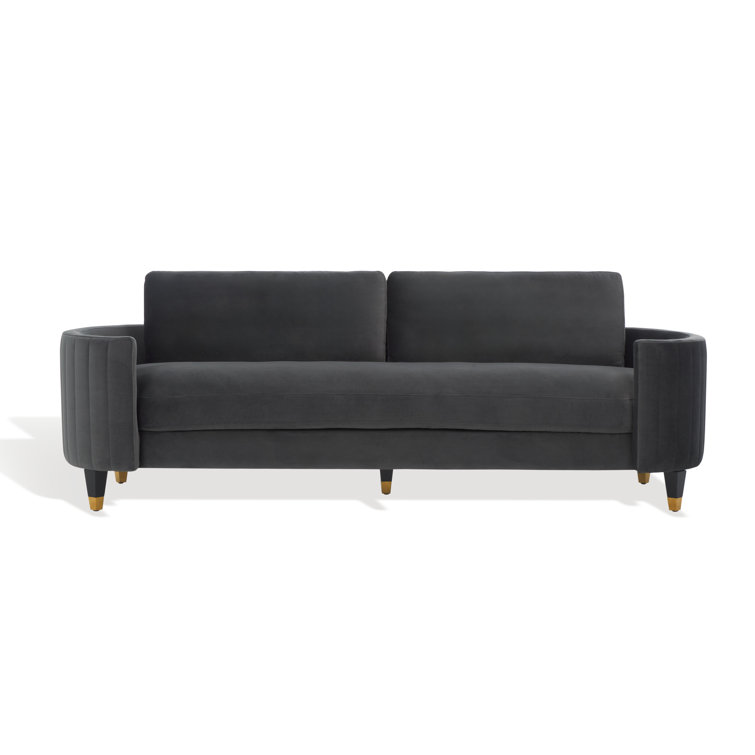 Winford Giotto Mouse Velvet 92'' Sofa with Brass Accents