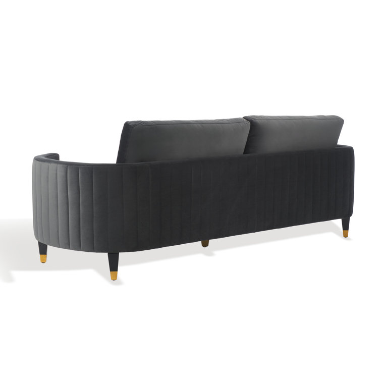 Winford Giotto Mouse Velvet 92'' Sofa with Brass Accents