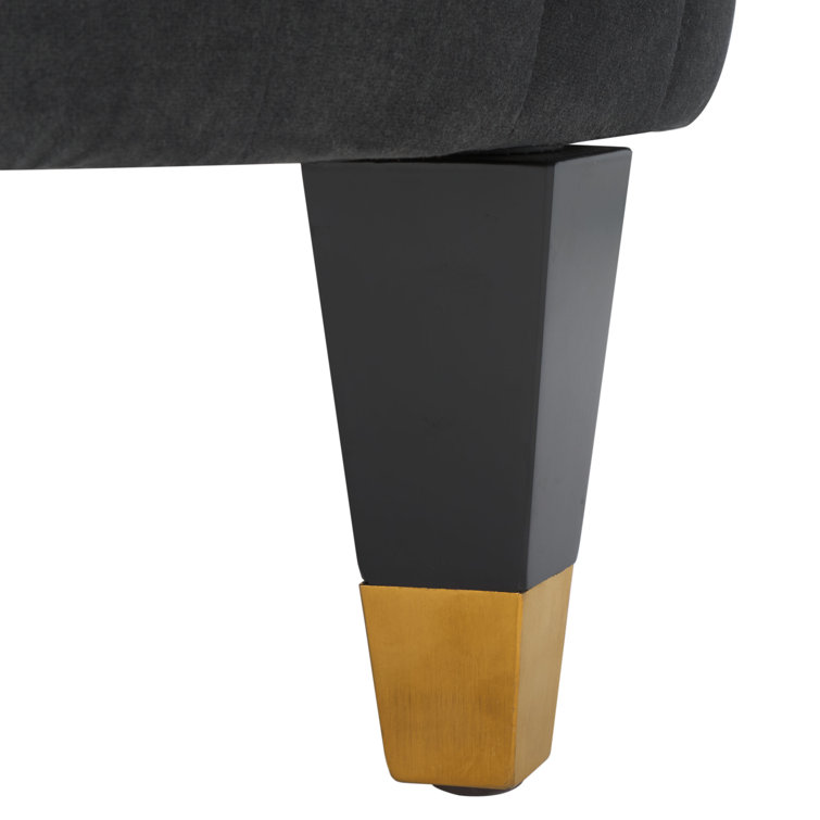 Winford Giotto Mouse Velvet 92'' Sofa with Brass Accents