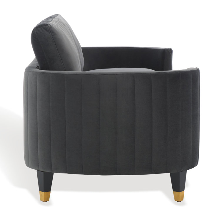 Winford Giotto Mouse Velvet 92'' Sofa with Brass Accents