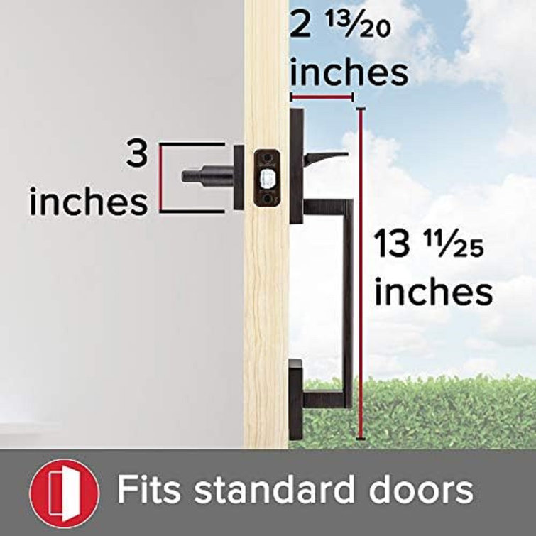 Matte Black Modern Entry Door Handleset with Lever