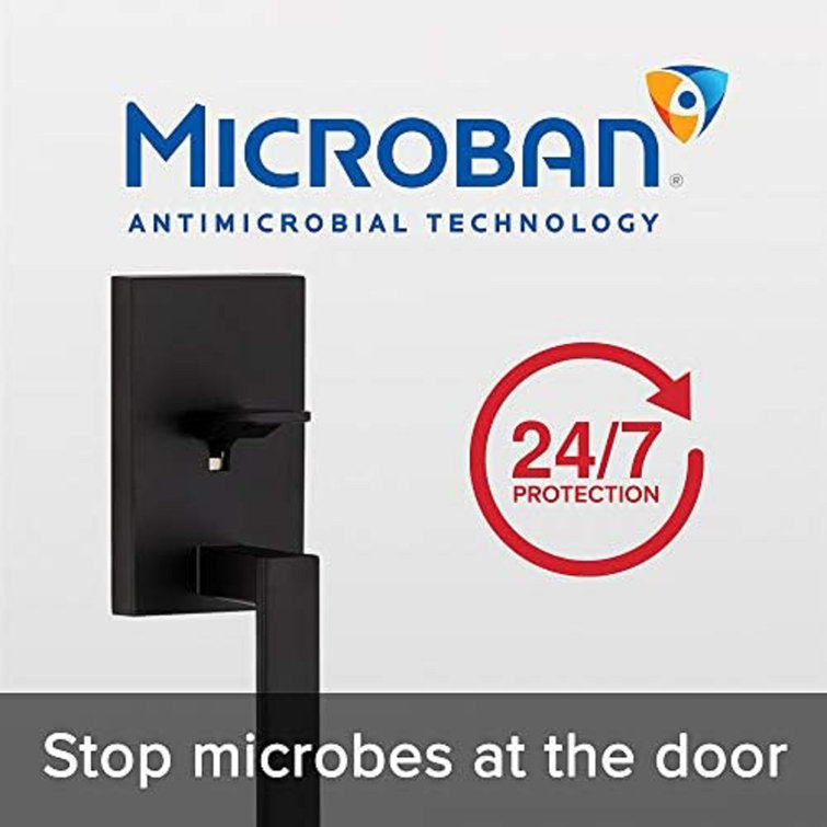 Matte Black Modern Entry Door Handleset with Lever