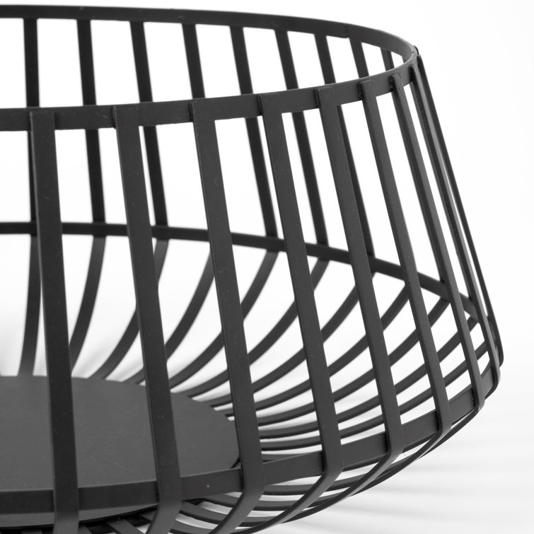Matte Black Metal Wire Decorative Bowls - Set of 2