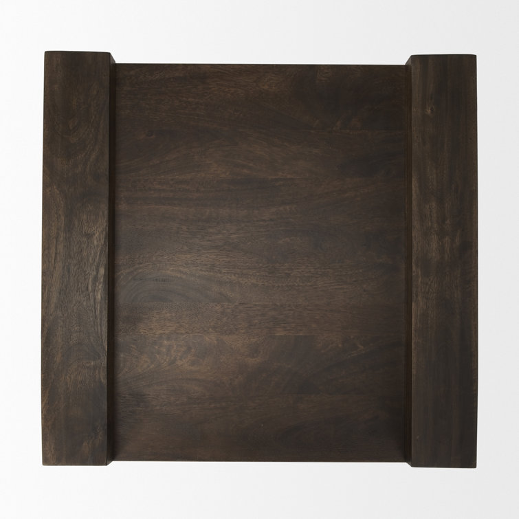 Dark Brown Mango Wood Rectangular End Table
