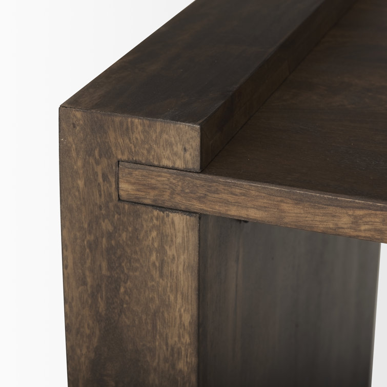 Dark Brown Mango Wood Rectangular End Table