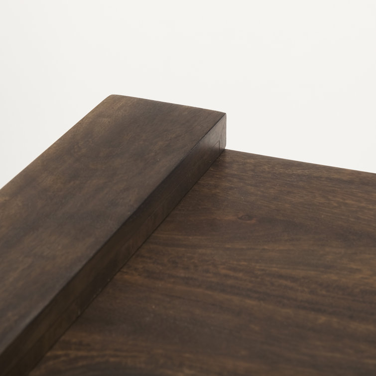 Dark Brown Mango Wood Rectangular End Table