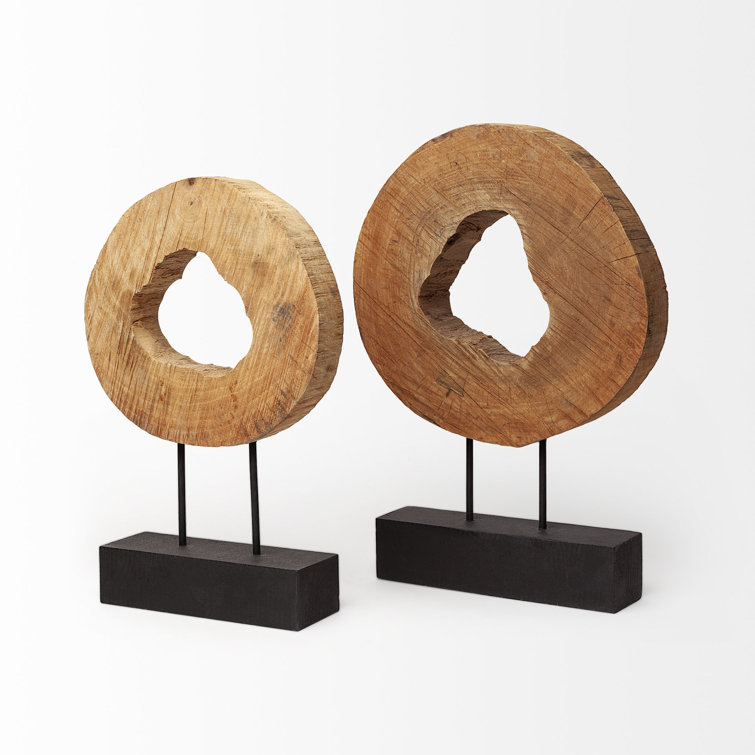 Ironwood Indian Mango Wood Cross Section Decorative Object