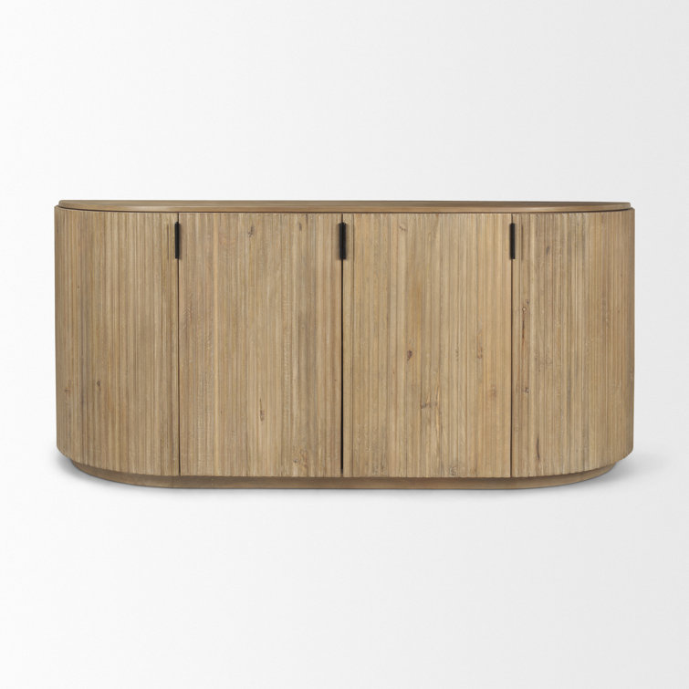 Terra 72'' Light Brown Fluted Wood Sideboard