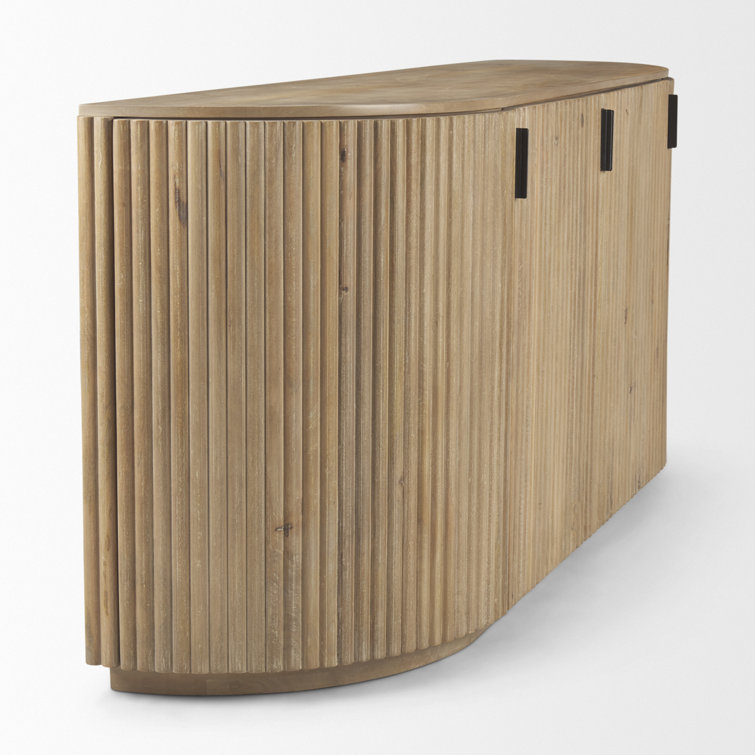 Terra 72'' Light Brown Fluted Wood Sideboard