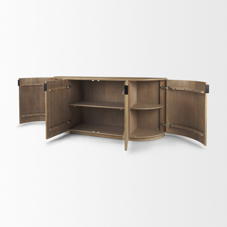 Terra 72'' Light Brown Fluted Wood Sideboard