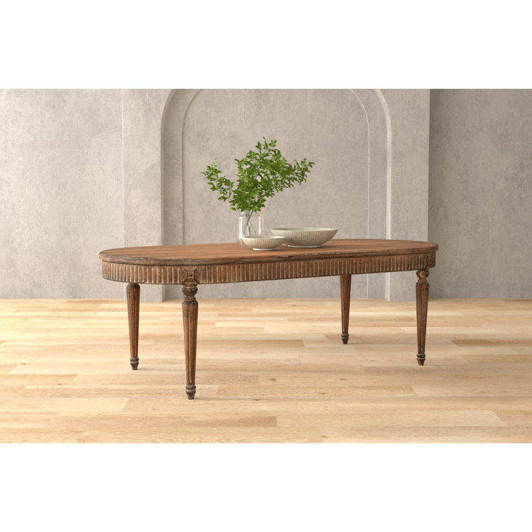 Brown Oval Extendable Wood Dining Table