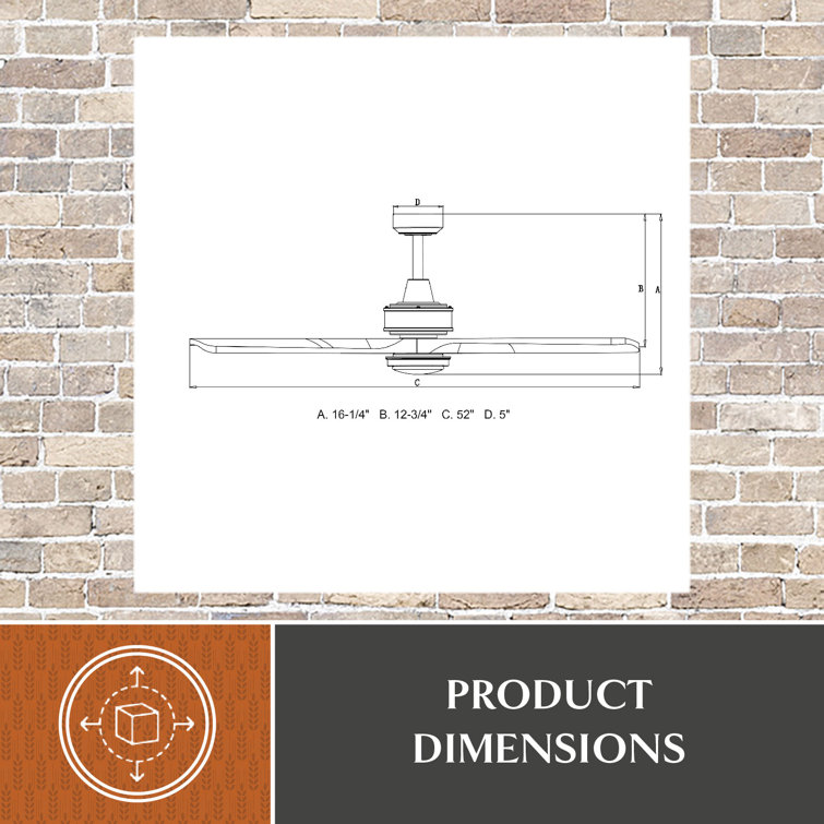 White 52'' Modern Ceiling Fan with LED Light and Remote
