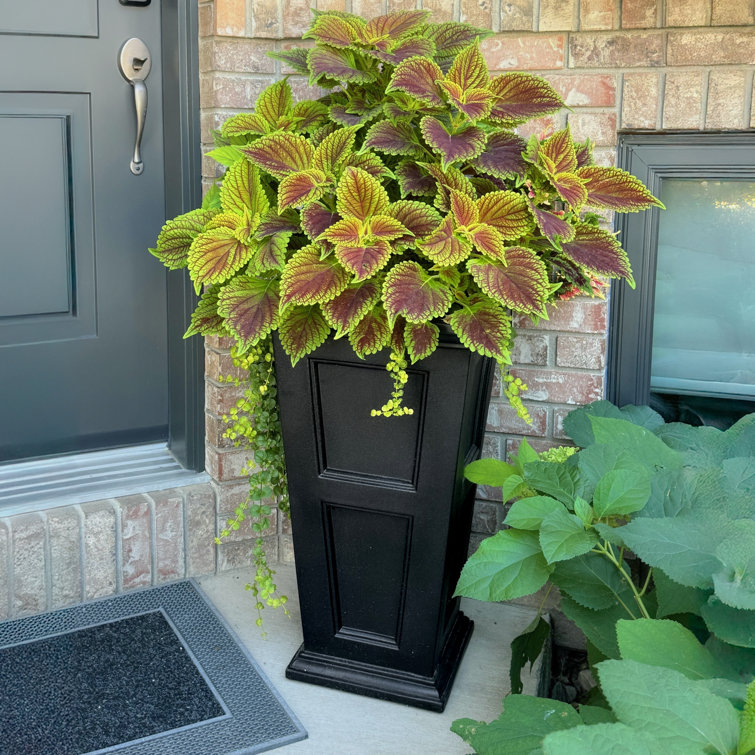 Black 28" Polyethylene Tall Outdoor Planter