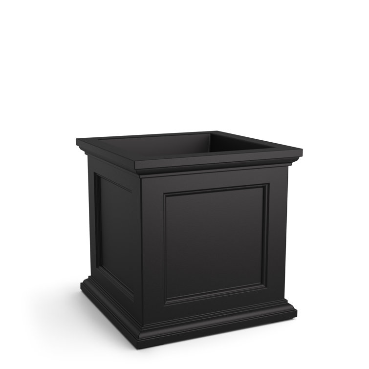 Fairfield 28" Square Black Polyethylene Outdoor Planter Box